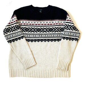Mens Forever 21 Wool Blend Fair Isle Crewneck Sweater Size Medium